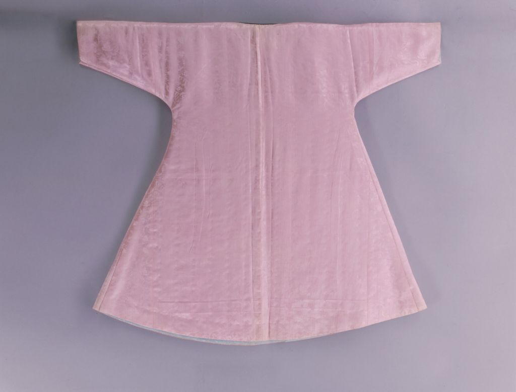 图片[2]-Pink Landscape Pattern Dark Flower Silk Cotton Robe-China Archive